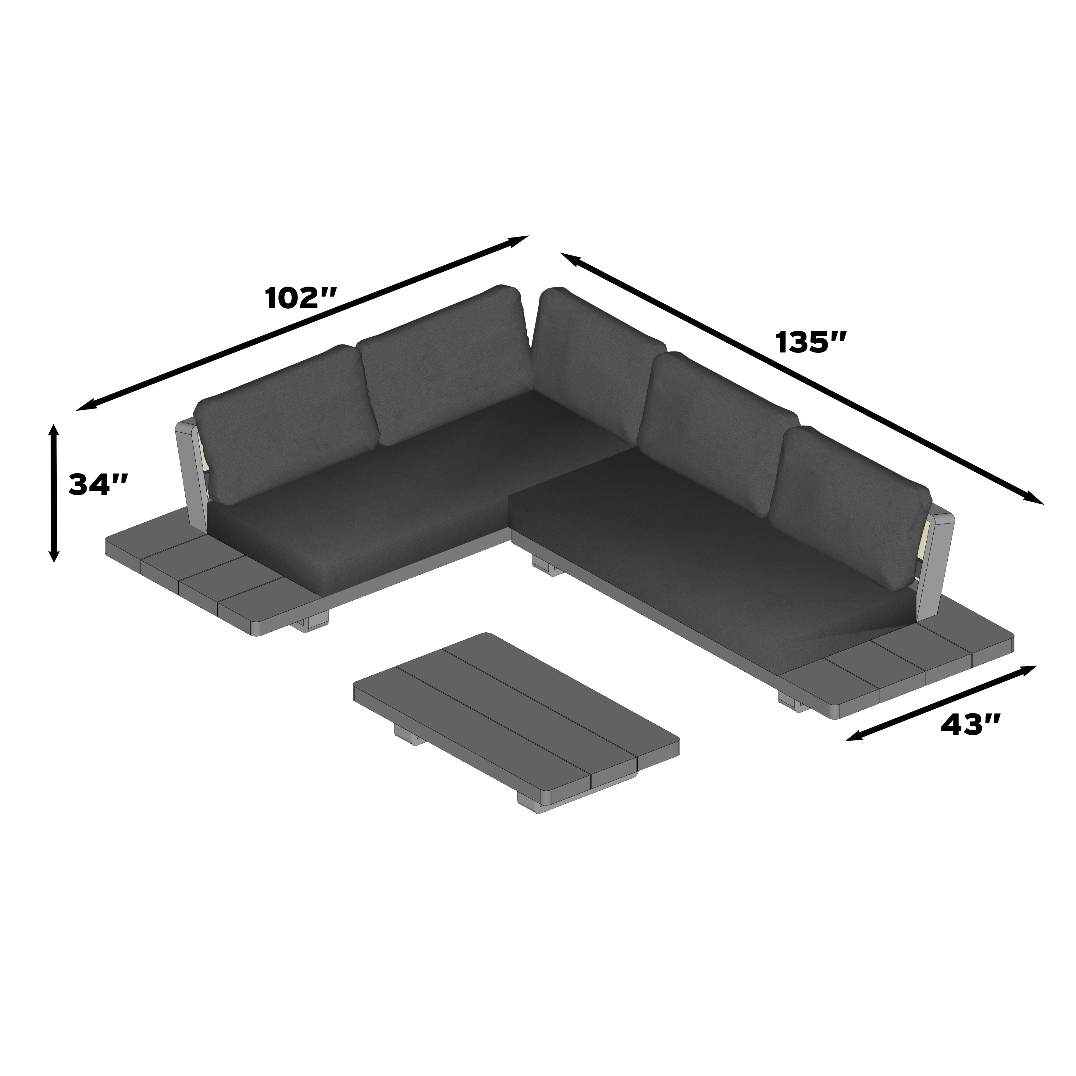 Fitz Roy 3-Piece Aluminum Corner Set - Lava